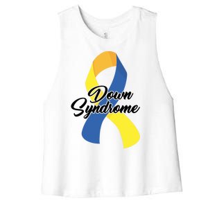 Down Syndrome Ribbon Awareness Women's Racerback Cropped Tank