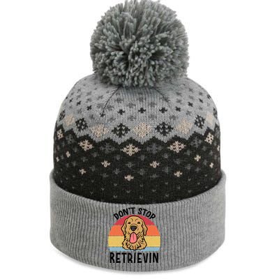 Dont Stop Retrievin Golden Retriever Dog Gift The Baniff Cuffed Pom Beanie