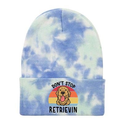 Dont Stop Retrievin Golden Retriever Dog Gift Tie Dye 12in Knit Beanie