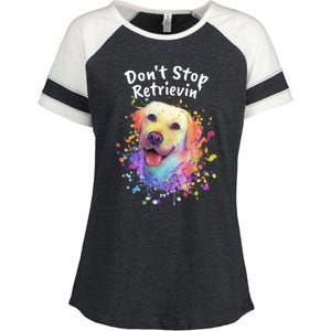 Dont Stop Retrievin Labrador Retriever Animal Pun Lab Gift Enza Ladies Jersey Colorblock Tee