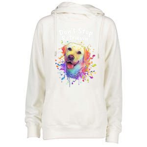 Dont Stop Retrievin Labrador Retriever Animal Pun Lab Gift Womens Funnel Neck Pullover Hood