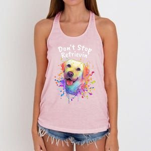 Dont Stop Retrievin Labrador Retriever Animal Pun Lab Gift Women's Knotted Racerback Tank