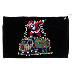 Dabbing Santa Riding Garbage Truck Colorful Christmas Lights Gift Grommeted Golf Towel