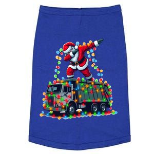 Dabbing Santa Riding Garbage Truck Colorful Christmas Lights Gift Doggie Tank