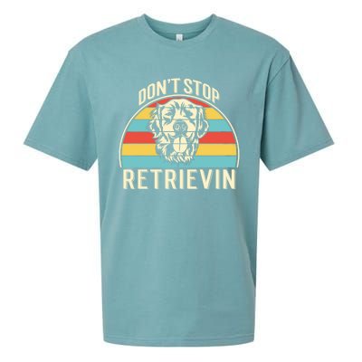 Dont Stop Retrievin Vintage Golden Retriever Gift Sueded Cloud Jersey T-Shirt