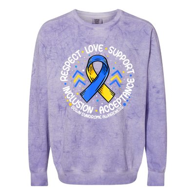 Down Syndrome Respect Support Down Syndrome Awareness Colorblast Crewneck Sweatshirt