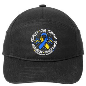 Down Syndrome Respect Support Down Syndrome Awareness 7-Panel Snapback Hat