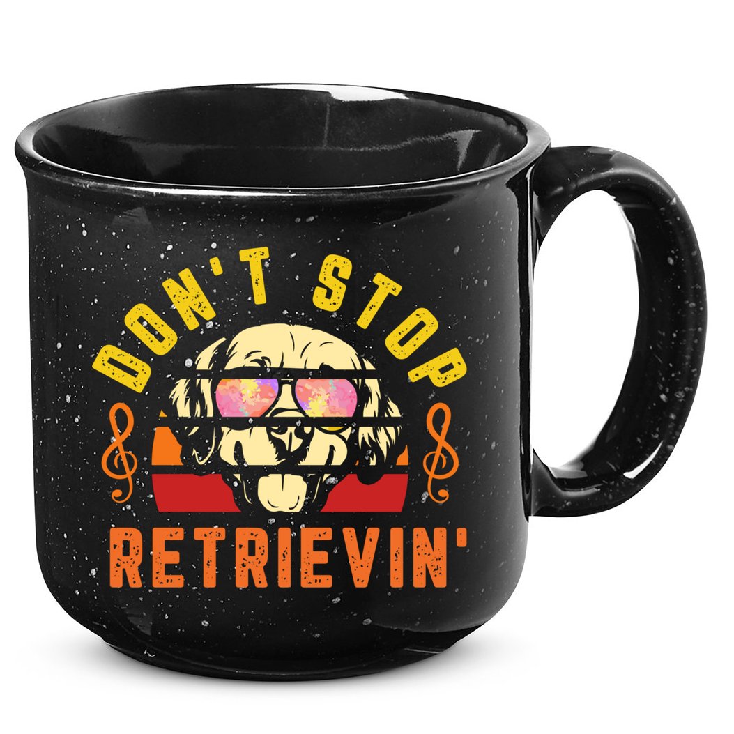 Dont Stop Retrievin Retro Golden Retriever Music Note Pun Gift 15oz Campfire Ceramic Mug
