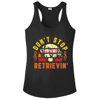 Dont Stop Retrievin Retro Golden Retriever Music Note Pun Gift Ladies PosiCharge Competitor Racerback Tank