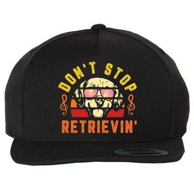 Dont Stop Retrievin Retro Golden Retriever Music Note Pun Gift Wool Snapback Cap