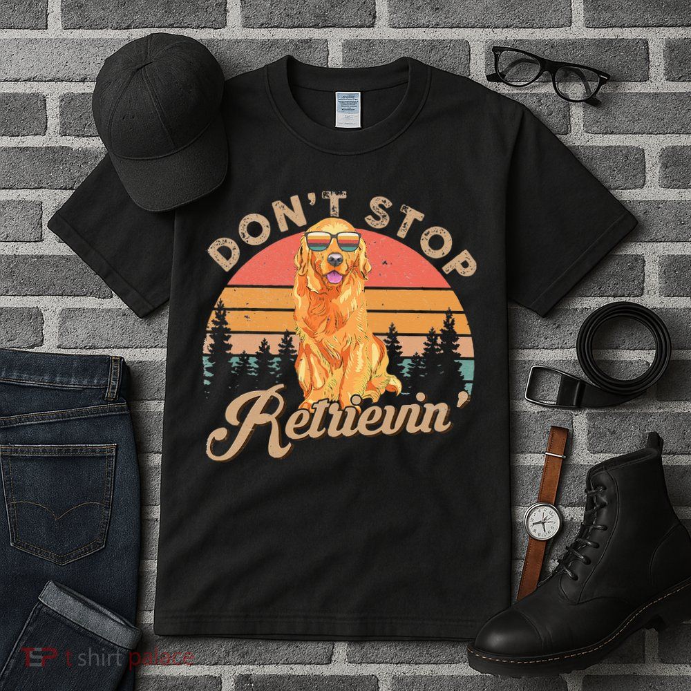 Don't Stop Retrieving Retro Golden Retriever Tall T-Shirt