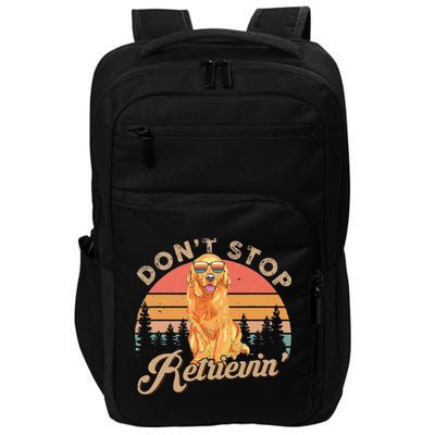 Don't Stop Retrieving Retro Golden Retriever Impact Tech Backpack