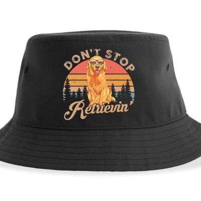 Don't Stop Retrieving Retro Golden Retriever Sustainable Bucket Hat