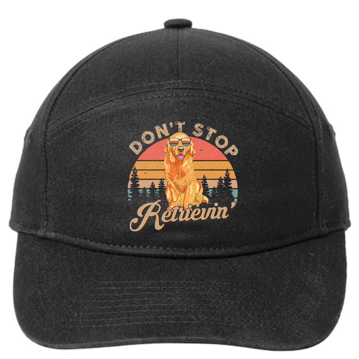 Don't Stop Retrieving Retro Golden Retriever 7-Panel Snapback Hat