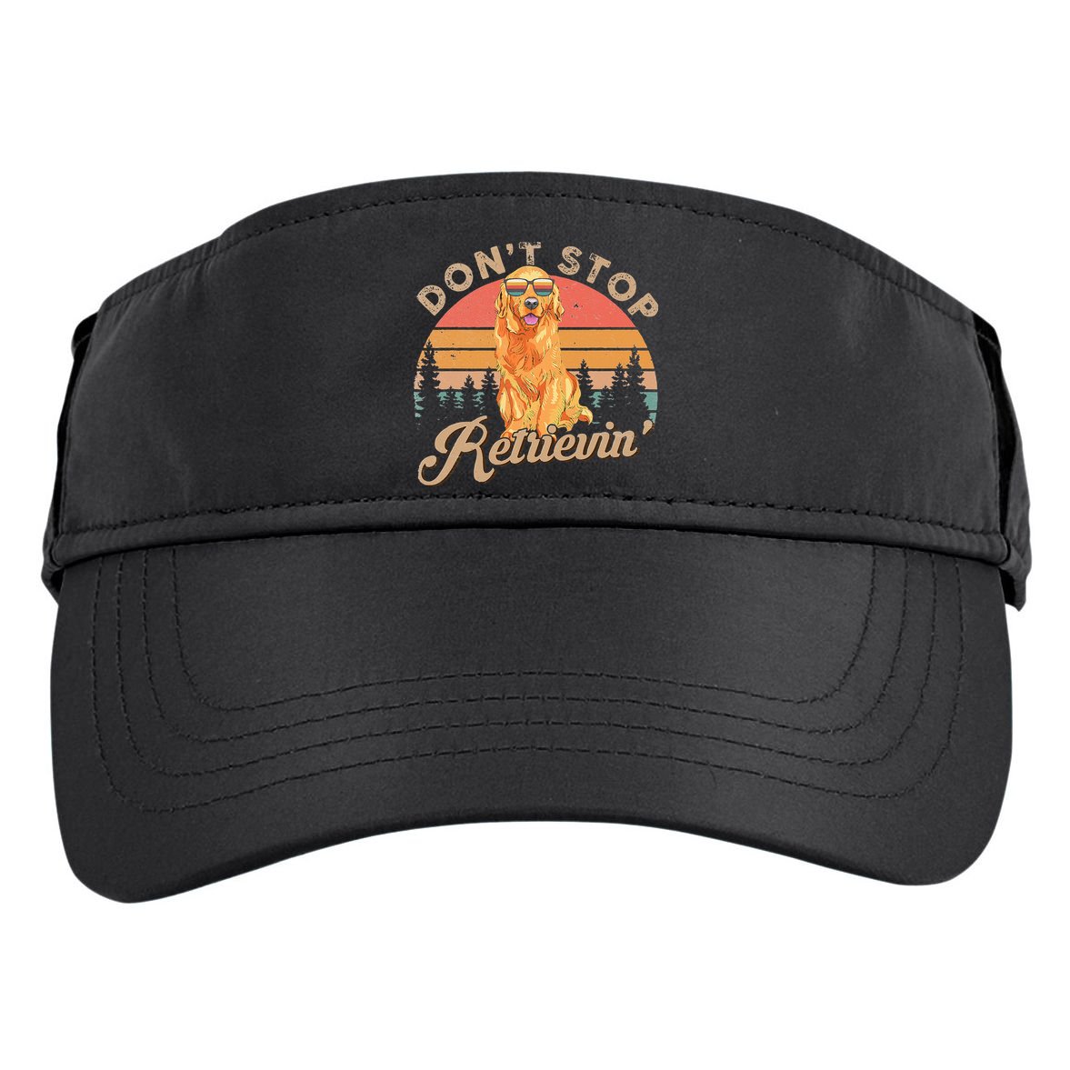 Don't Stop Retrieving Retro Golden Retriever Adult Drive Performance Visor