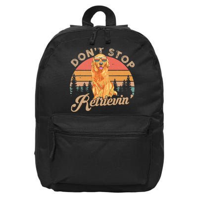 Don't Stop Retrieving Retro Golden Retriever 16 in Basic Backpack