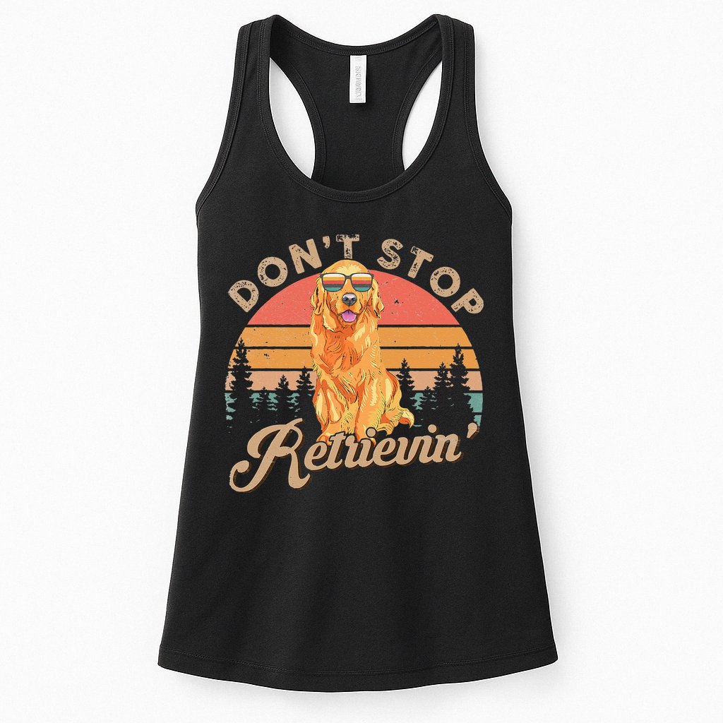 Don't Stop Retrieving Retro Golden Retriever Womens Tank Top