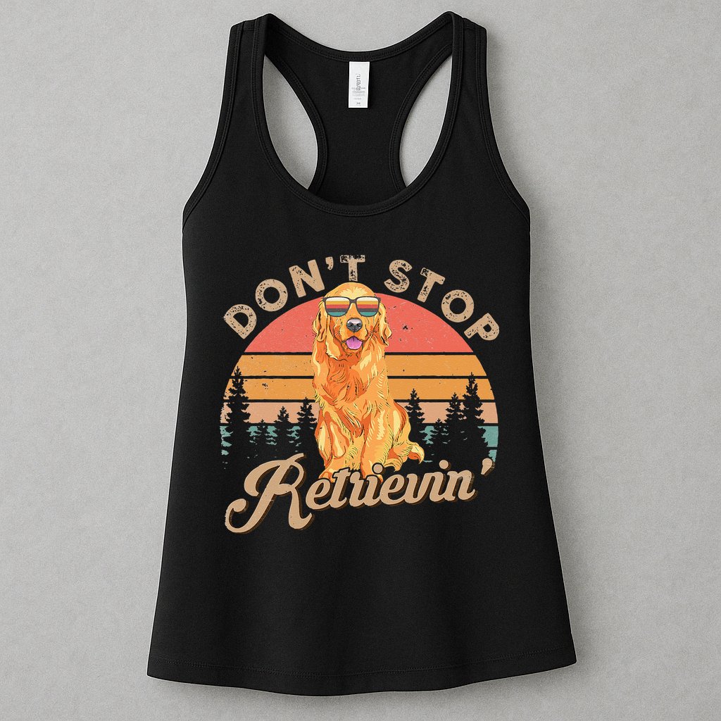 Don't Stop Retrieving Retro Golden Retriever Womens Tank Top