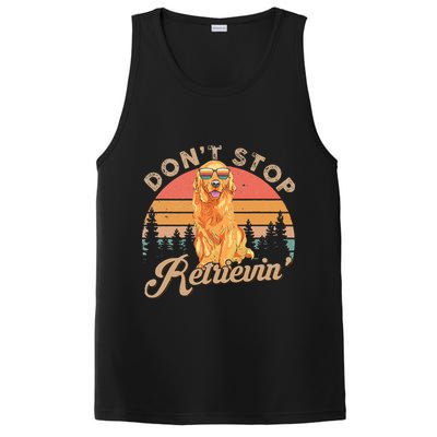 Don't Stop Retrieving Retro Golden Retriever PosiCharge Competitor Tank