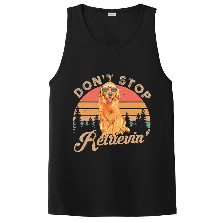 Don't Stop Retrieving Retro Golden Retriever PosiCharge Competitor Tank