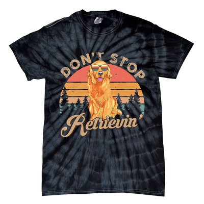 Don't Stop Retrieving Retro Golden Retriever Tie-Dye T-Shirt
