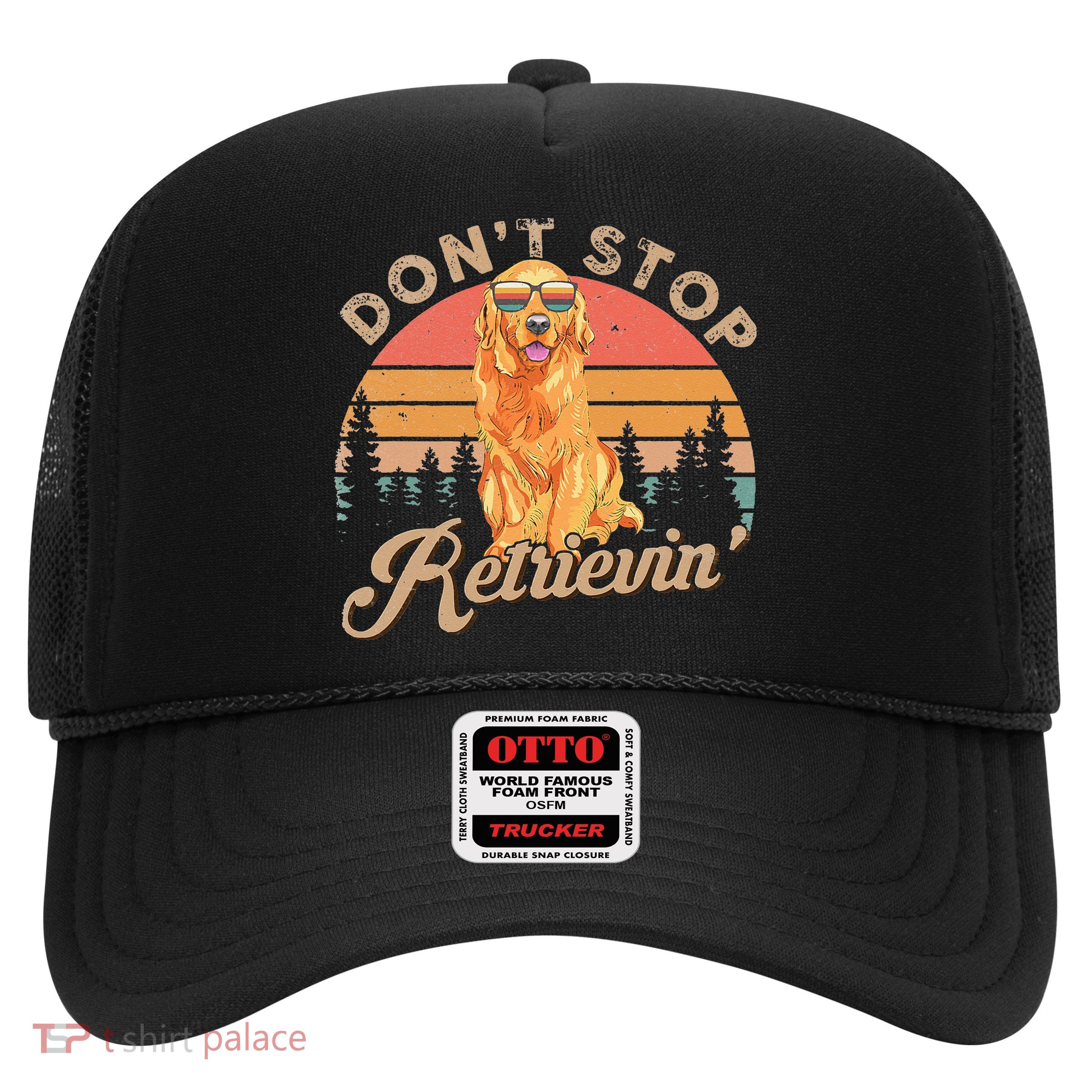 Don't Stop Retrieving Retro Golden Retriever Trucker Hat