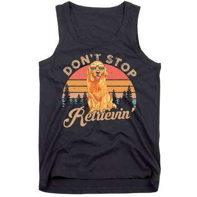 Don't Stop Retrieving Retro Golden Retriever Tank Top
