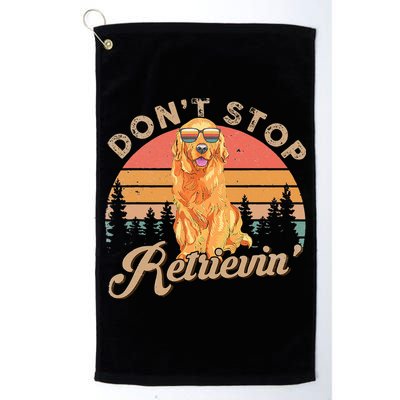 Don't Stop Retrieving Retro Golden Retriever Golf Towel