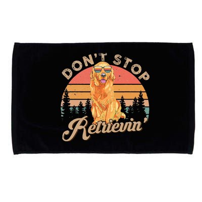 Don't Stop Retrieving Retro Golden Retriever Microfiber Hand Towel