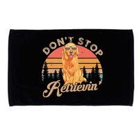 Don't Stop Retrieving Retro Golden Retriever Microfiber Hand Towel