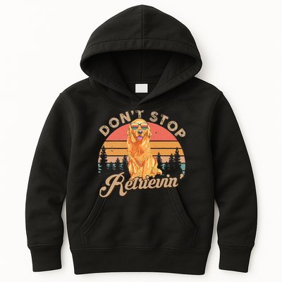 Don't Stop Retrieving Retro Golden Retriever Kids Hoodie