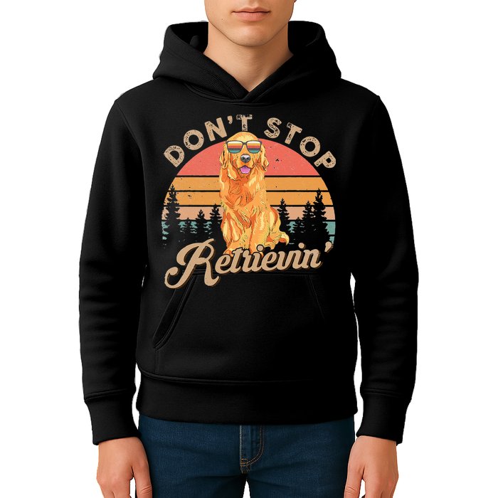 Don't Stop Retrieving Retro Golden Retriever Kids Hoodie