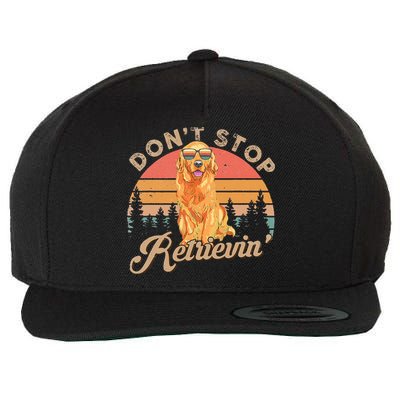 Don't Stop Retrieving Retro Golden Retriever Wool Snapback Cap