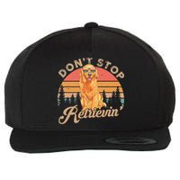 Don't Stop Retrieving Retro Golden Retriever Wool Snapback Cap