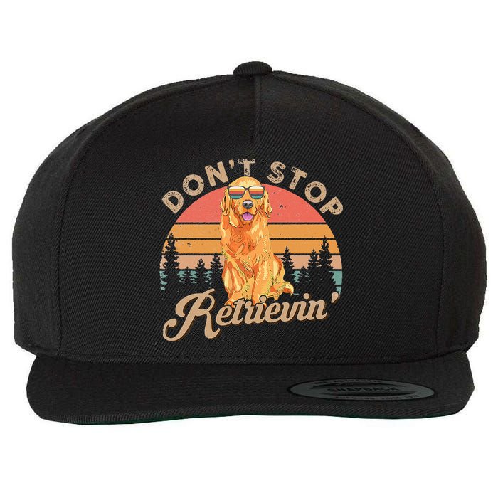 Don't Stop Retrieving Retro Golden Retriever Wool Snapback Cap