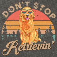 Don't Stop Retrieving Retro Golden Retriever Cotton Canvas Backpack