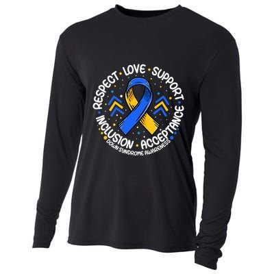 Down Syndrome Respect Support Down Syndrome Awareness Cooling Performance Long Sleeve Crew