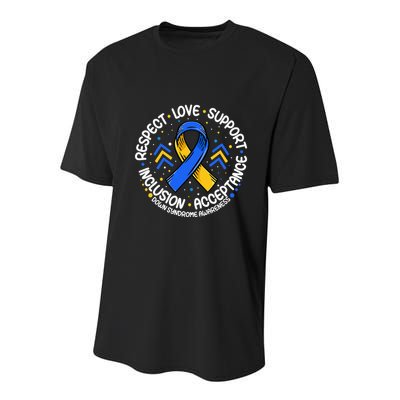 Down Syndrome Respect Support Down Syndrome Awareness Youth Performance Sprint T-Shirt