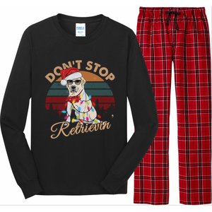 Dont Stop Retrievin Labrador Retriever Christmas Retro Gift Long Sleeve Pajama Set