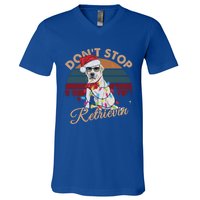 Dont Stop Retrievin Labrador Retriever Christmas Retro Gift V-Neck T-Shirt