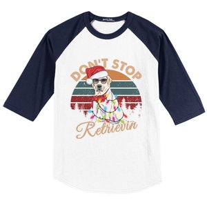 Dont Stop Retrievin Labrador Retriever Christmas Retro Gift Baseball Sleeve Shirt