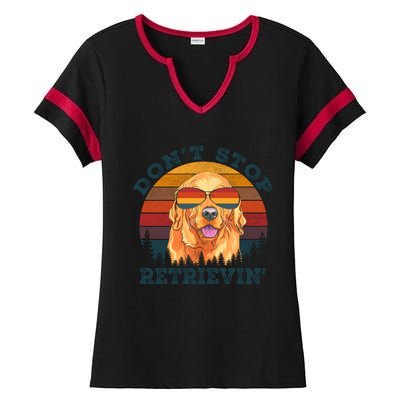 Dont Stop Retrieving Retro Golden Retriever Gift Ladies Halftime Notch Neck Tee