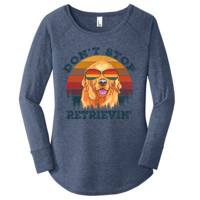 Dont Stop Retrieving Retro Golden Retriever Gift Women's Perfect Tri Tunic Long Sleeve Shirt