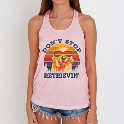 Dont Stop Retrieving Retro Golden Retriever Gift Women's Knotted Racerback Tank