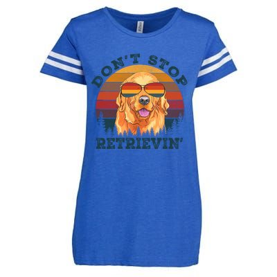 Dont Stop Retrieving Retro Golden Retriever Gift Enza Ladies Jersey Football T-Shirt