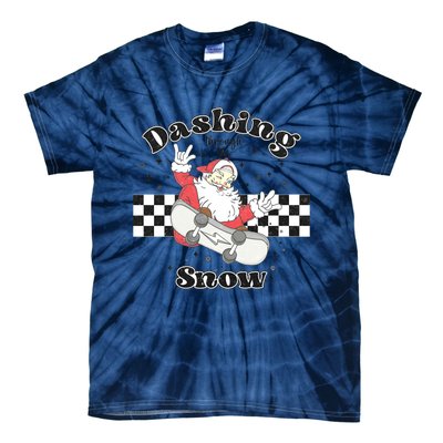 Dashing Snow Retro Christmas Tie-Dye T-Shirt