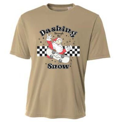 Dashing Snow Retro Christmas Cooling Performance Crew T-Shirt