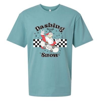 Dashing Snow Retro Christmas Sueded Cloud Jersey T-Shirt