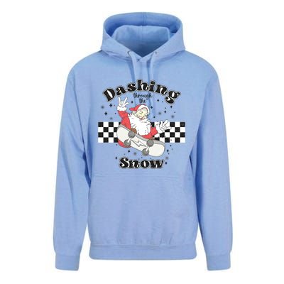 Dashing Snow Retro Christmas Unisex Surf Hoodie