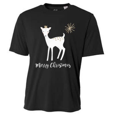 Deer Snow Star Merry Christmas Holiday Star Crown Cooling Performance Crew T-Shirt